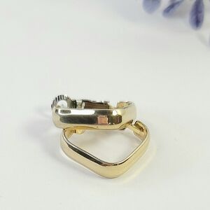 Vintage Gold Plated Beveled Square Hoop Earrings